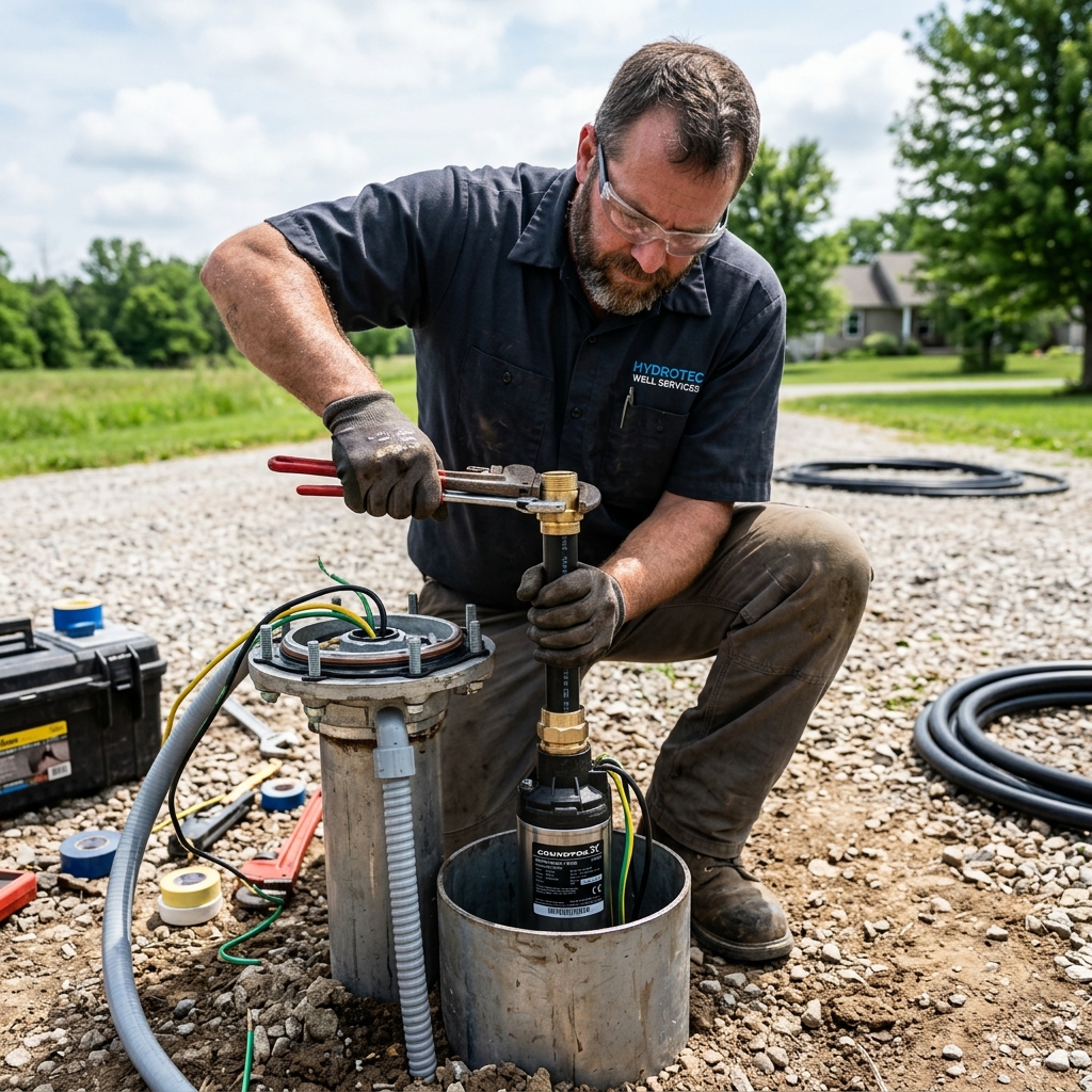 Water pump installation in East Texas
